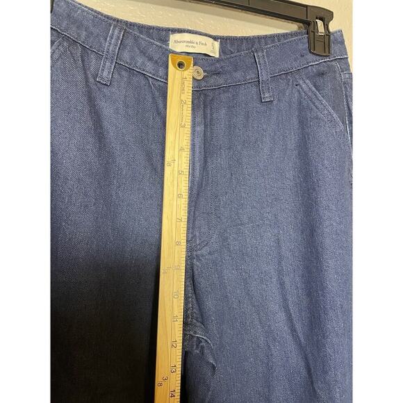 Abercrombie & Fitch Mid Rise Wide Leg Dark Wash Jeans Size 27 Long NWT - Picture 5 of 9